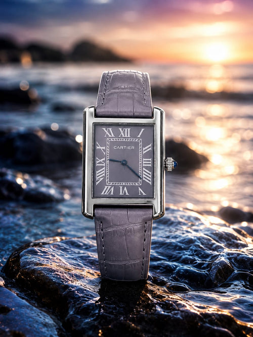 CARTIER Style Rectangular White | Classic Roman Numerals | Premium Leather Strap Watch