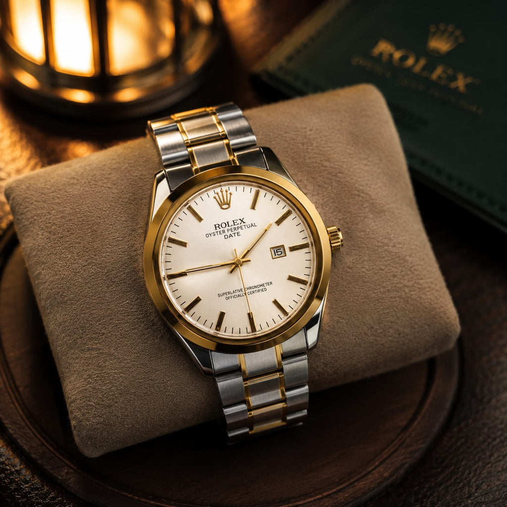 Rolex Black Dial Two-Tone Watch